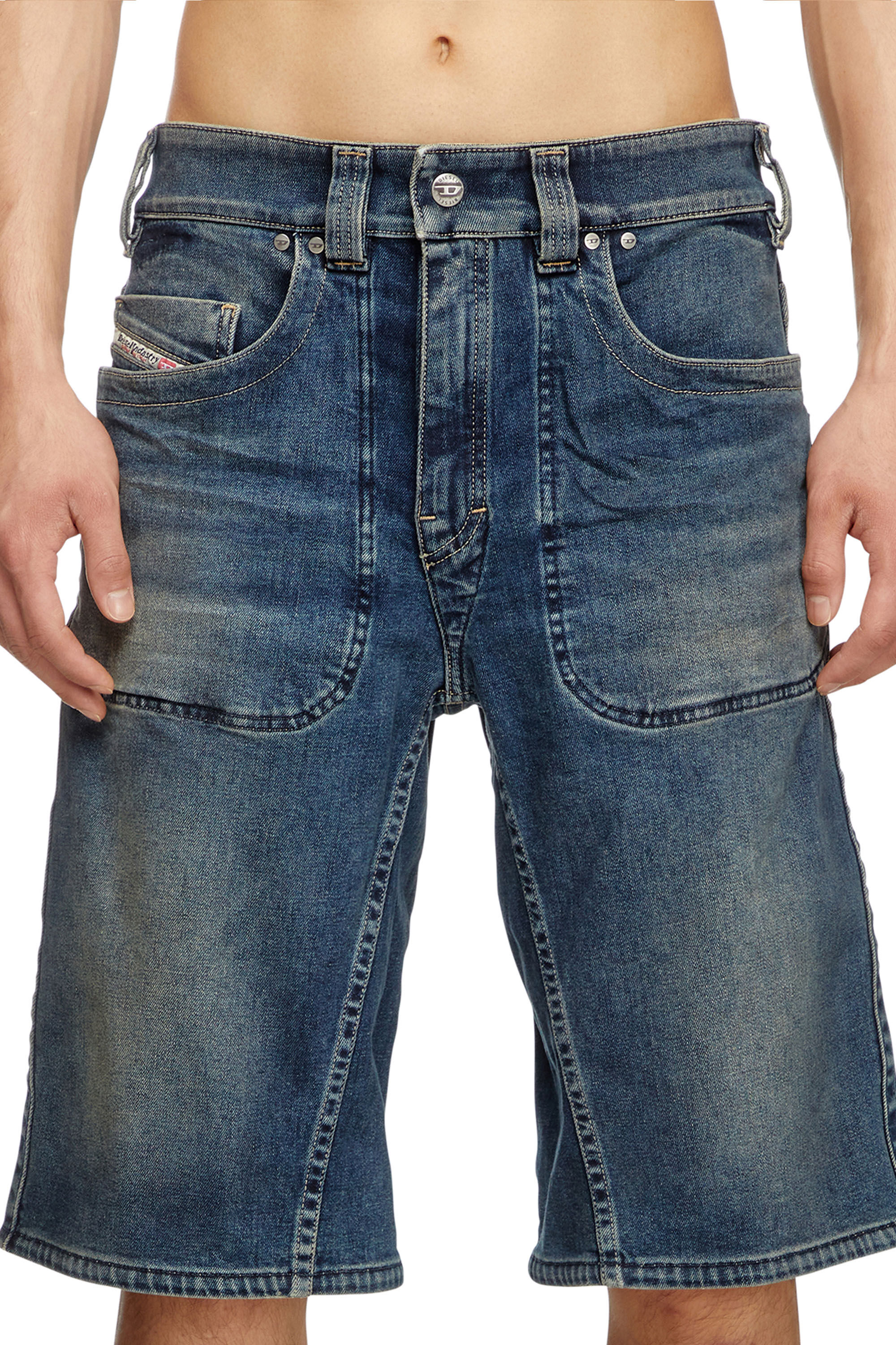 Diesel - D-MACRO-RE SHORT, Bermuda en denim Rehab Homme in Bleu - 3