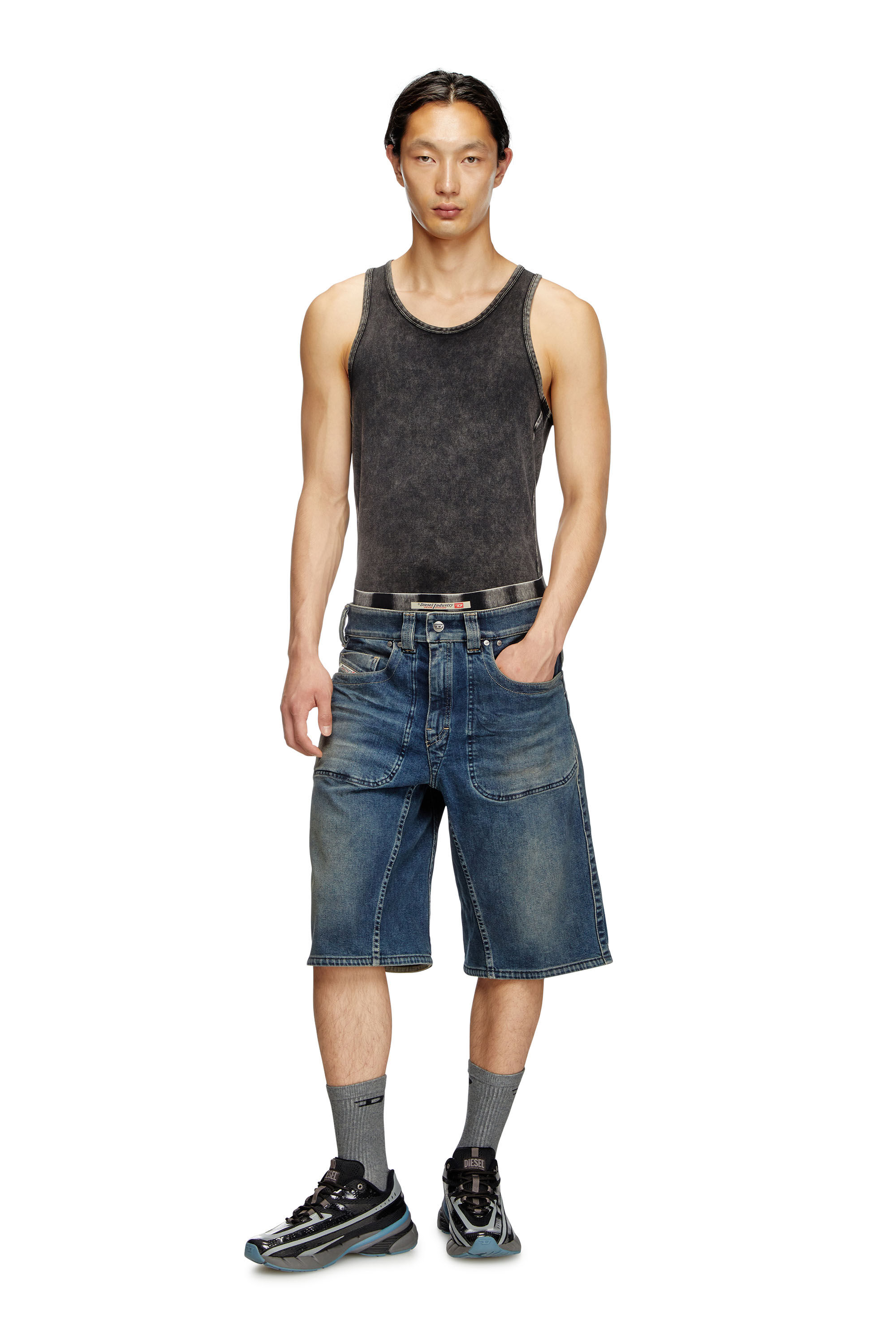 Diesel - D-MACRO-RE SHORT, Bermuda en denim Rehab Homme in Bleu - 4