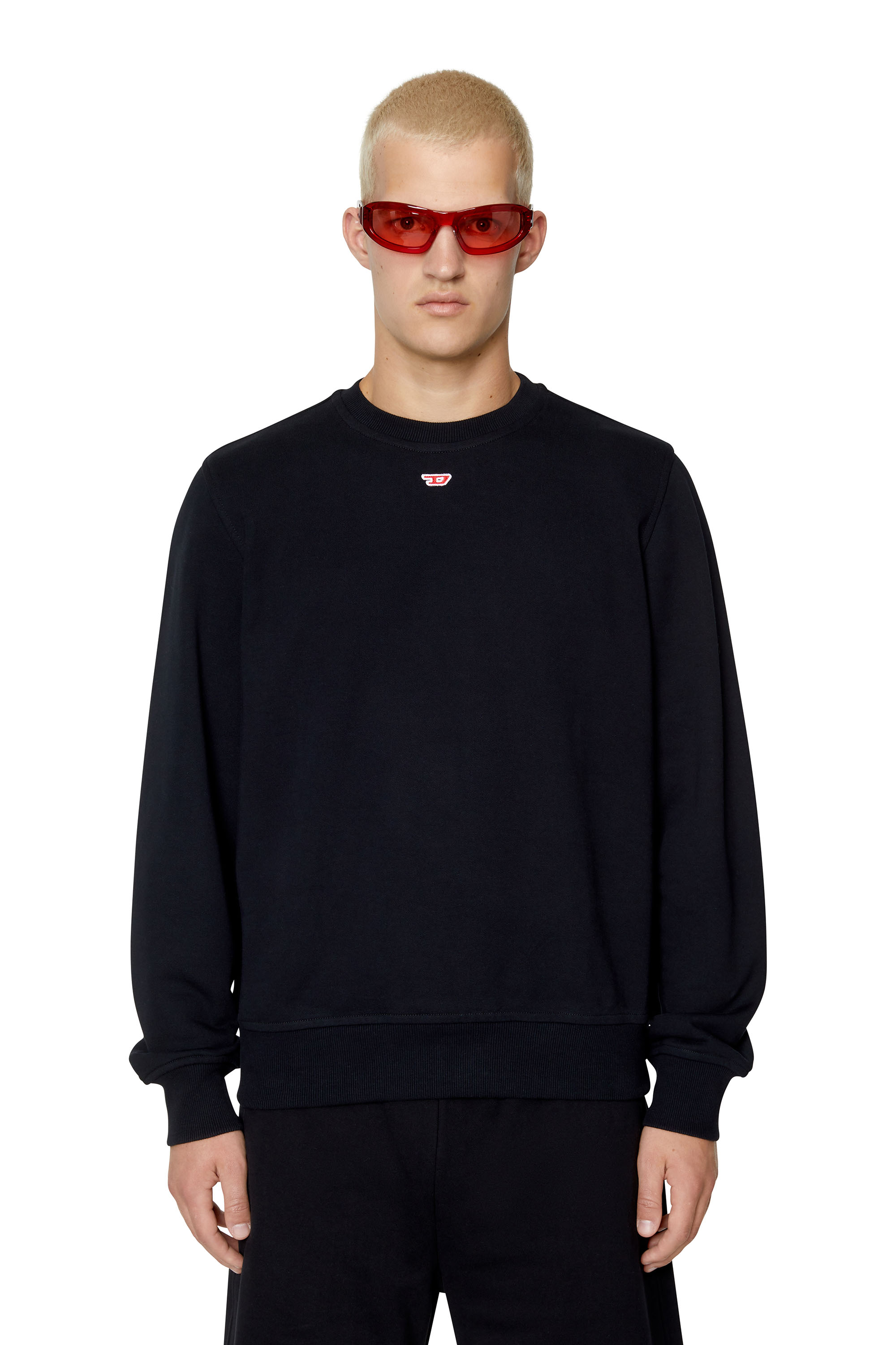 Diesel - S-GINN-D, Unisex Sweatshirt mit Mini-D-Patch in Schwarz - 1